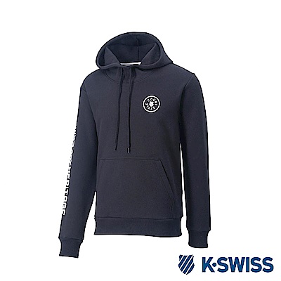 K-SWISS High Front Hoodie 刷毛連帽上衣-男-黑