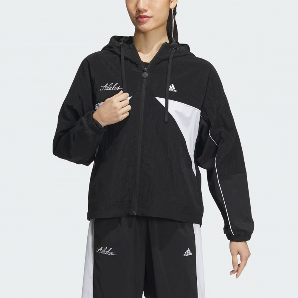 Adidas RCO WV JKT2 IP0753 女 連帽 外套 風衣 亞洲版 運動 訓練 寬鬆 輕便 黑白