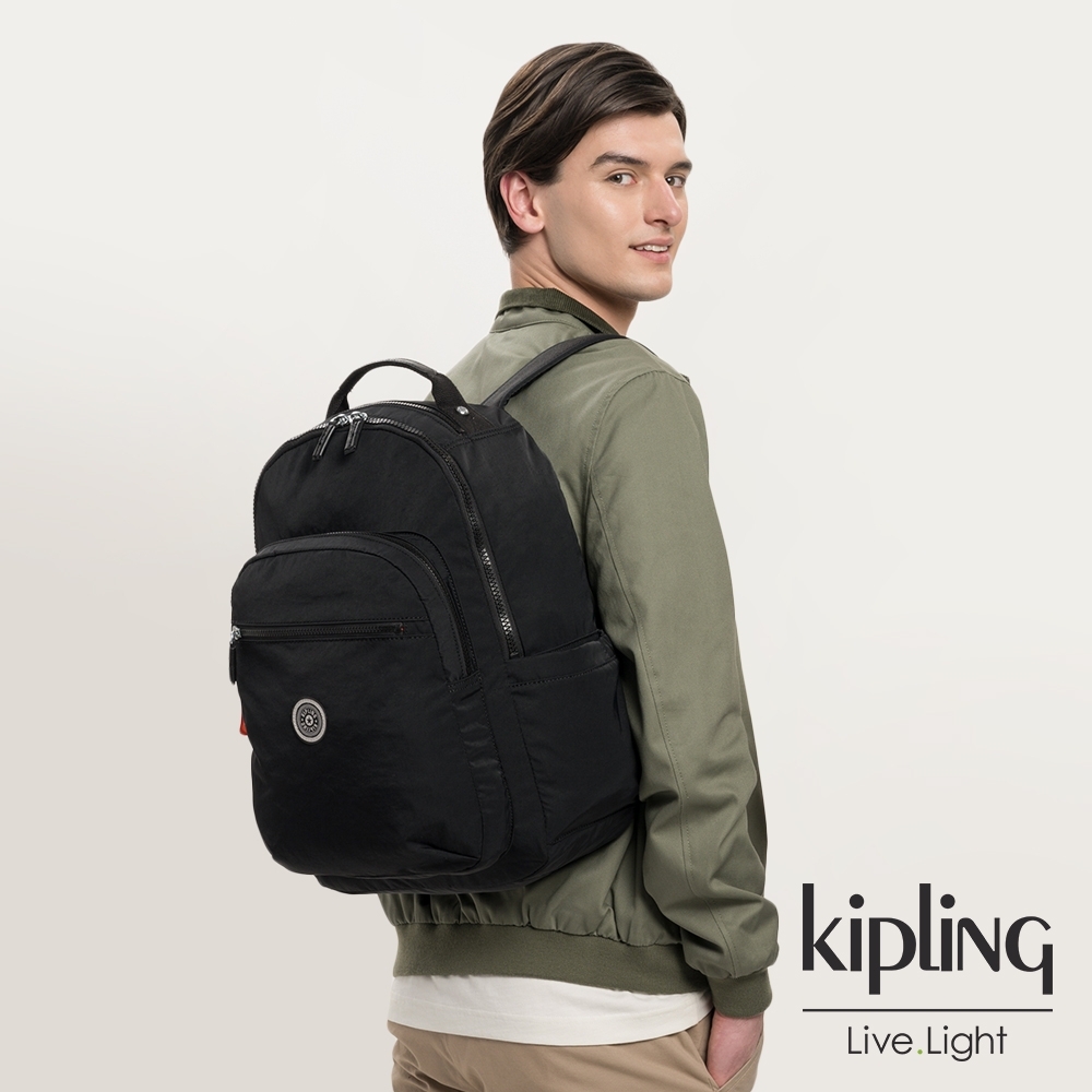 Kipling 個性炭石黑機能手提後背包-SEOUL