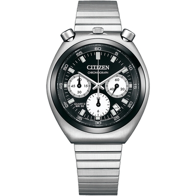 CITIZEN 星辰 Chronograph Tsunokurono 50周年 牛頭錶 熊貓計時錶-男錶(AN3660-81E)38mm