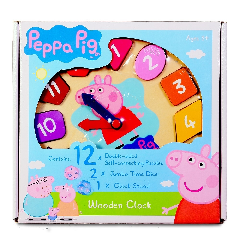 粉紅豬小妹 PEPPA PIG 木頭時鐘遊戲組 木製