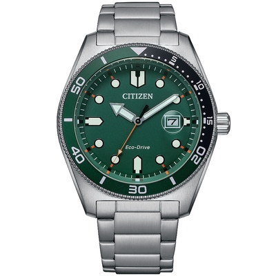 CITIZEN 星辰 光動能潮流運動風手錶-43mm/綠(AW1768-80X)