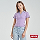 Levis 女款 深V領短袖針織衫 紫羅蘭條紋 product thumbnail 1
