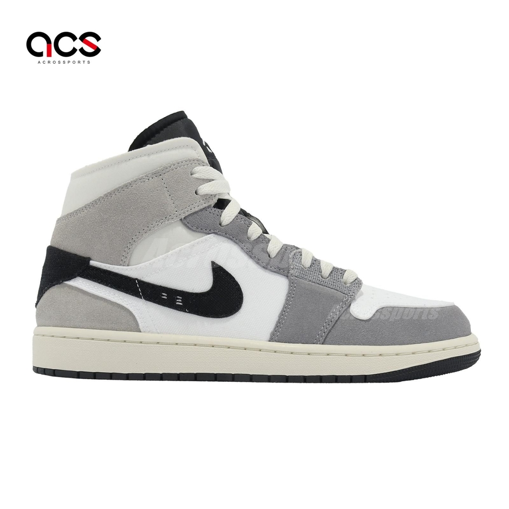 Nike Air Jordan 1 Mid SE Craft 男鞋水泥灰黑AJ1 麂皮休閒鞋DZ4136