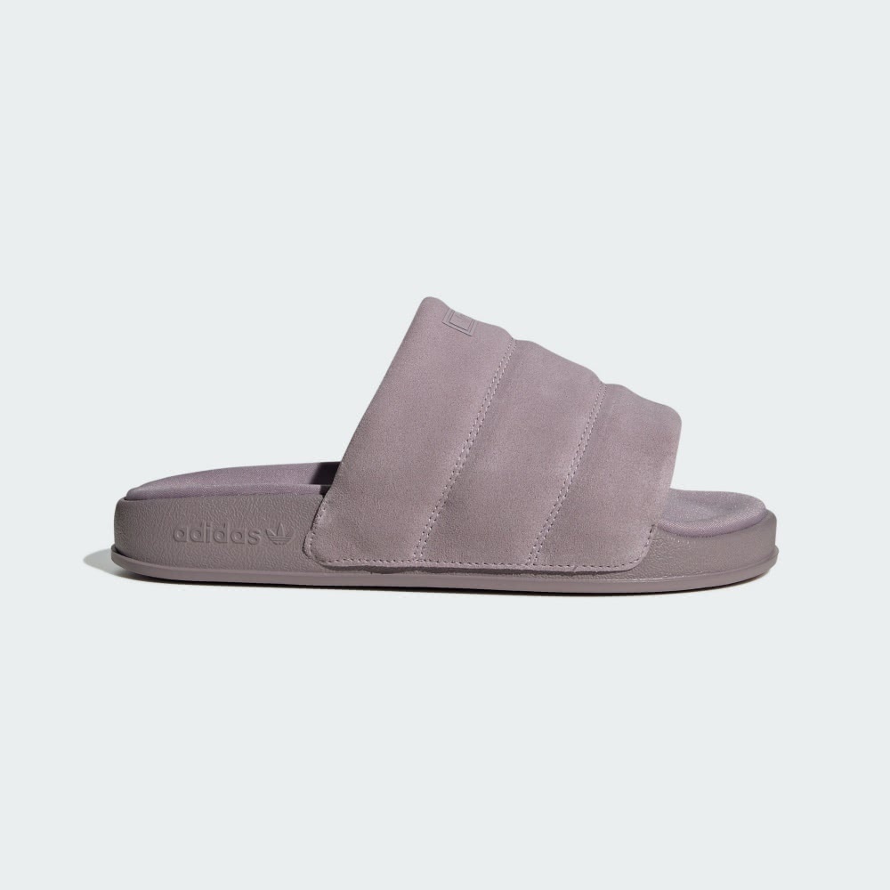 Adidas Adilette Essential W [IF3572] 女 涼拖鞋 經典 三葉草 休閒 麂皮 舒適 紫