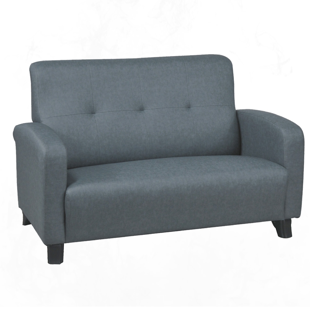 【文創集】牛頓 時尚灰亞麻布紋皮革二人座沙發椅-130x79x84cm免組