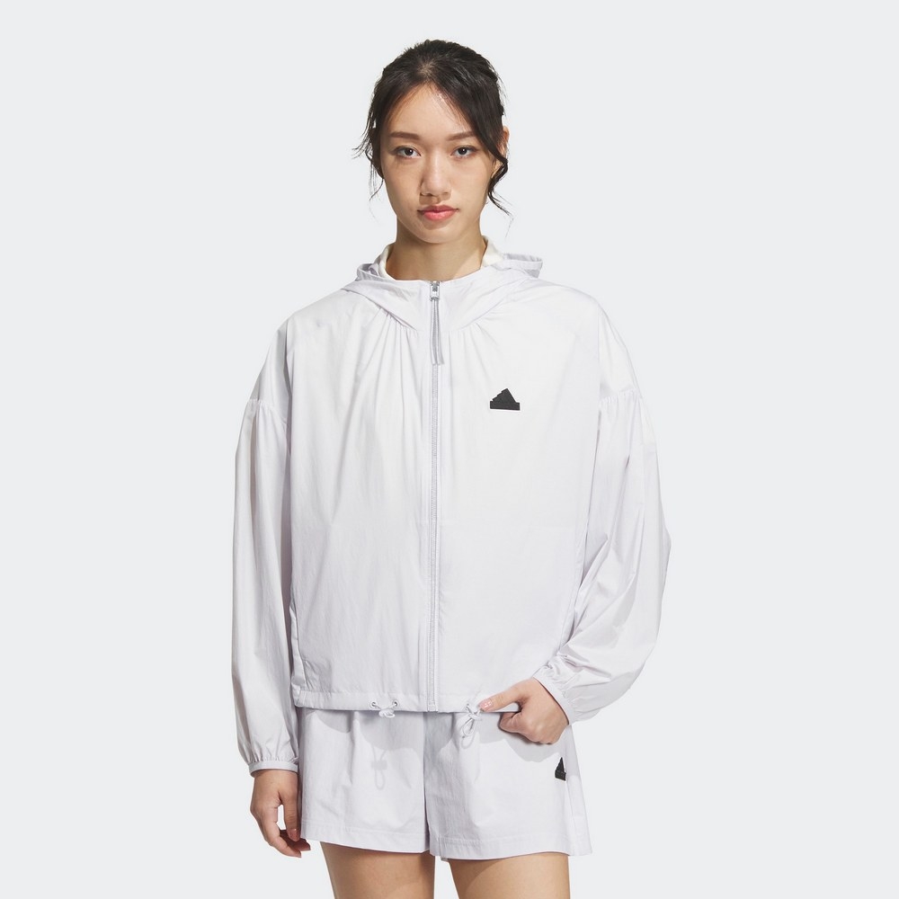 ADIDAS TECH UPF HD JKT 女運動外套-灰白-IM8835