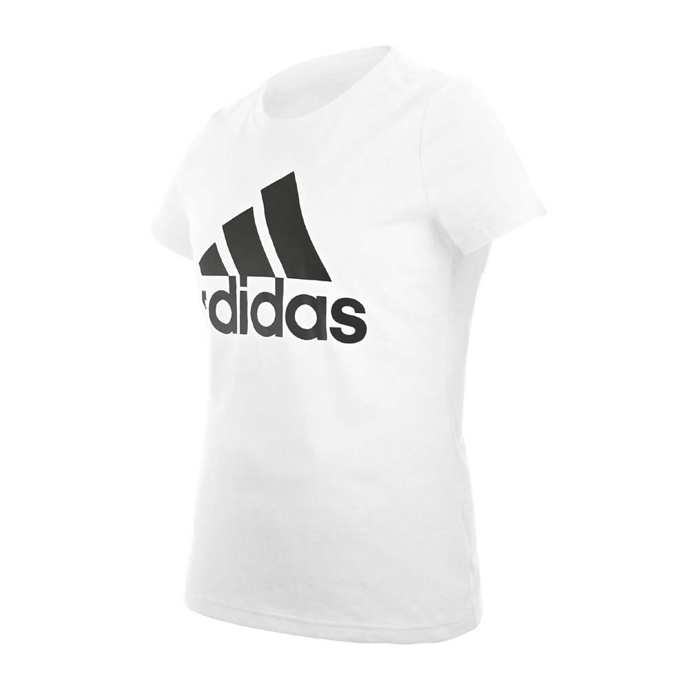 ADIDAS 女短袖T恤-亞規 純棉 休閒上衣 慢跑 路跑 愛迪達 FQ3238 白黑