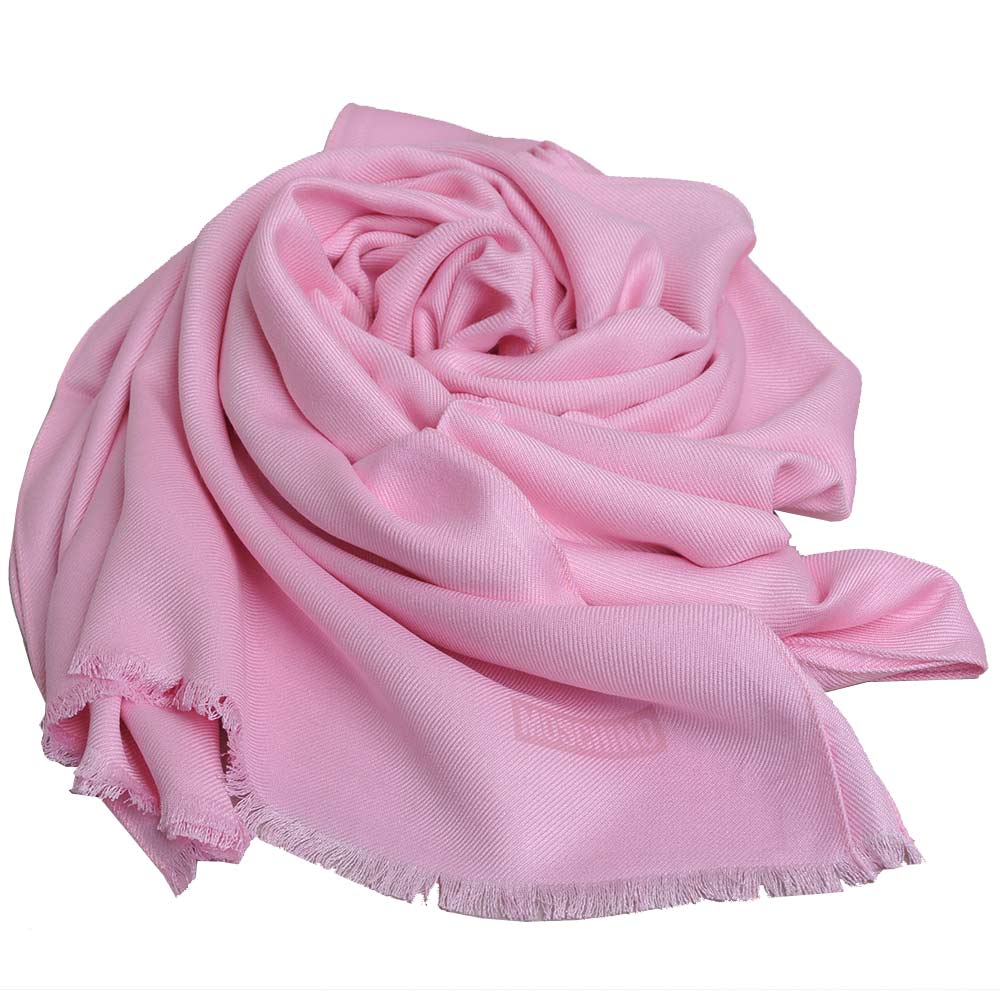 MOSCHINO 品牌字母圖騰LOGO高質感素雅義大利製披肩圍巾(粉紅)
