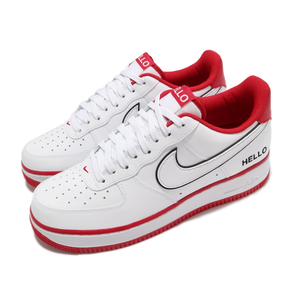 Nike 休閒鞋 Air Force 1 07 LX 男女鞋 經典款 AF1 皮革 簡約 情侶穿搭 白 紅 CZ0327100