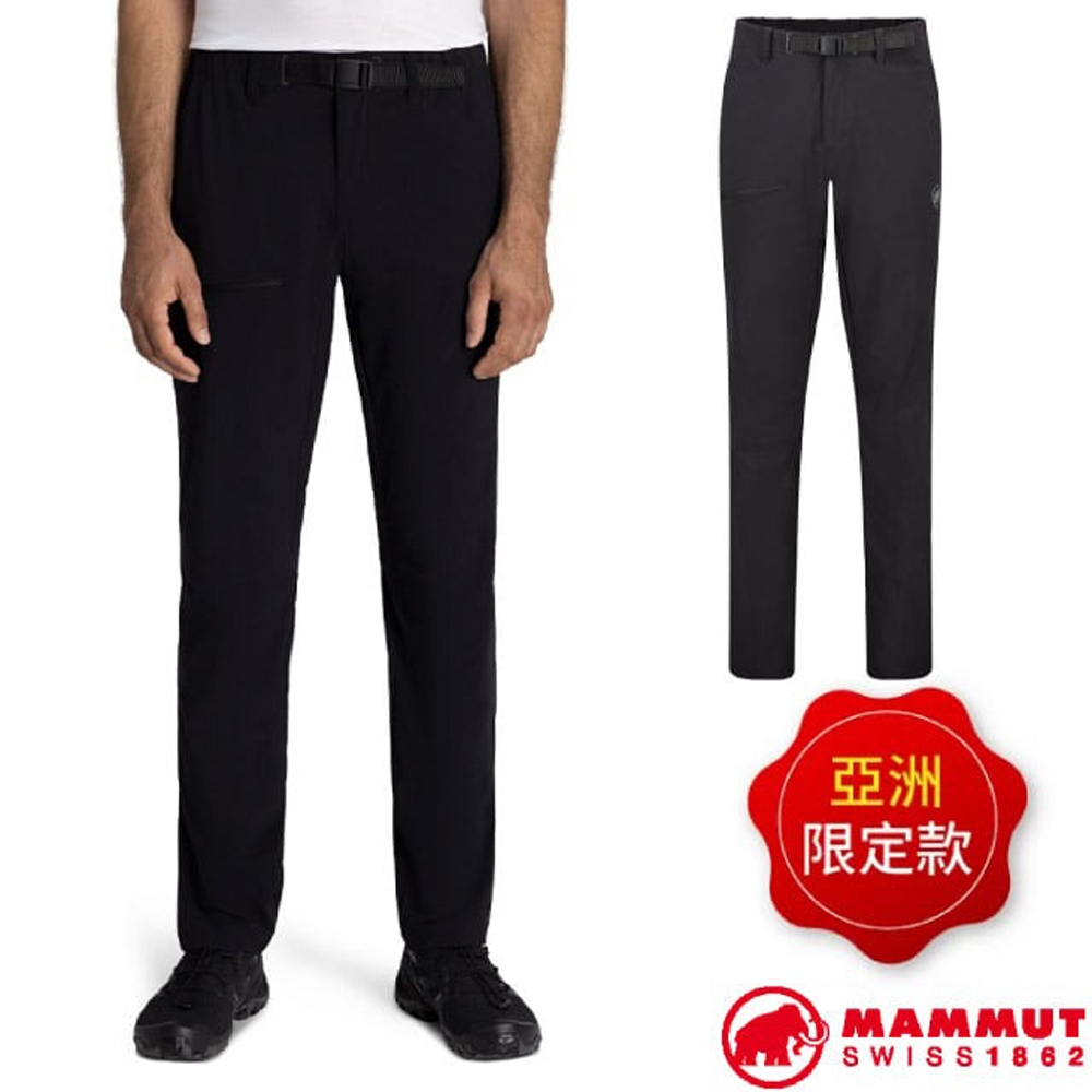 【MAMMUT 長毛象】男 Aegility Pants AF Men 日系機能舒適防潑水長褲_1022-02220-0001 黑色