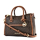 MICHAEL KORS 專櫃款 CARINE 緹花LOGO防刮手提/斜背二用包-咖啡色/中 product thumbnail 1