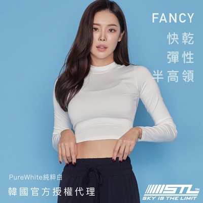 STL yoga FANCY CROP LS 女 韓國 合身 短版 運動機能 長袖上衣 PureWhite純粹白