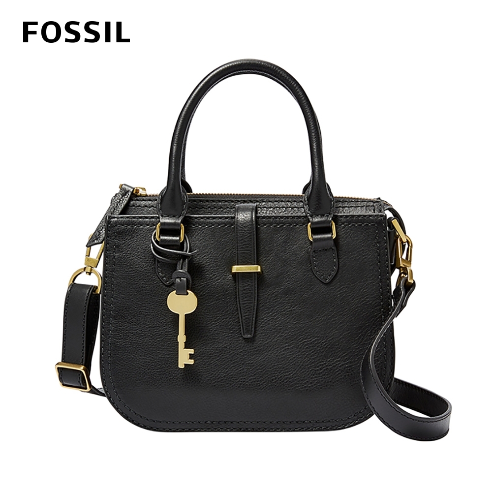 FOSSIL RYDER MINI 真皮迷你圓弧側背包-黑色 ZB7587001