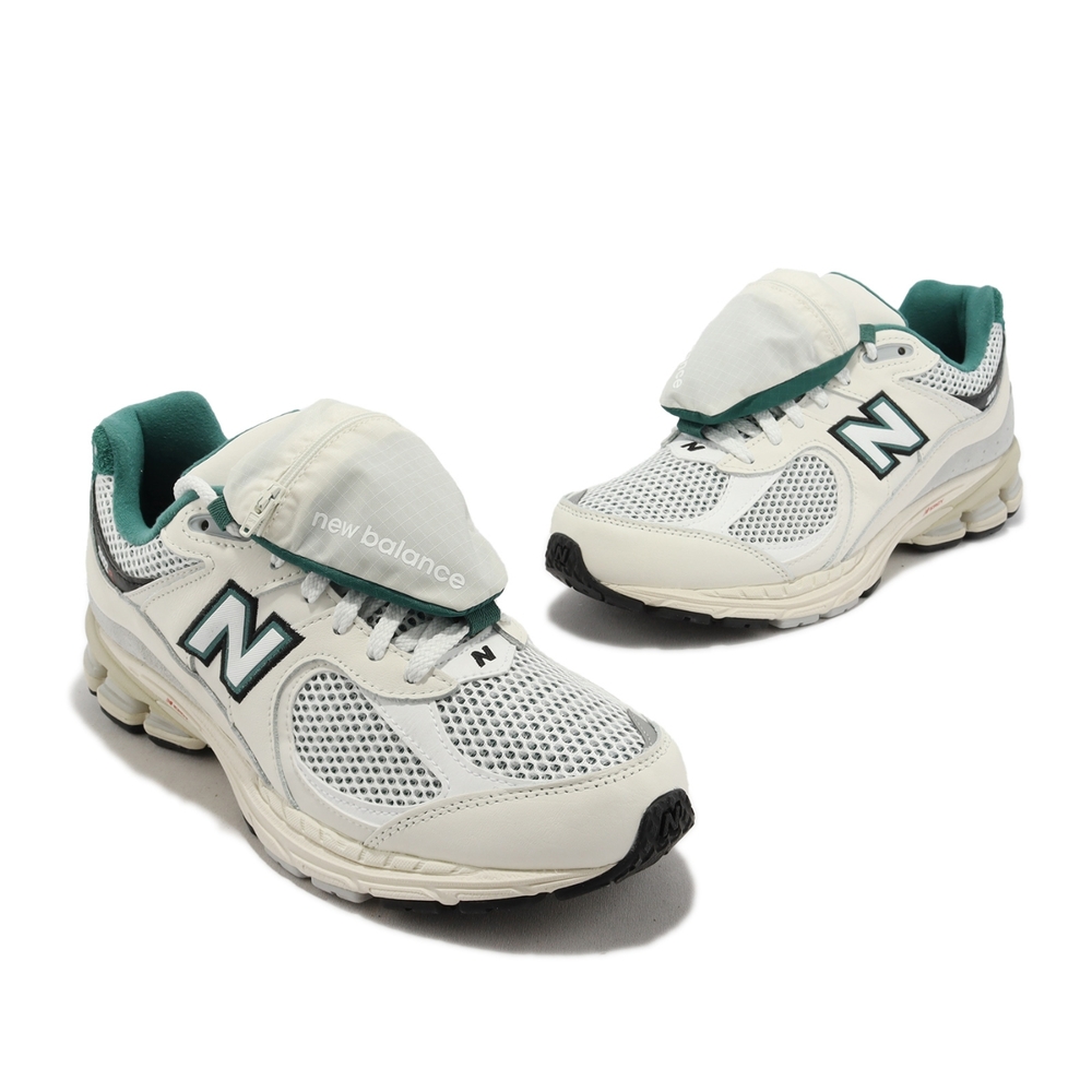 New Balance 休閒鞋2002R 男鞋女鞋白綠復古運動鞋收納袋拼接NB 紐巴倫