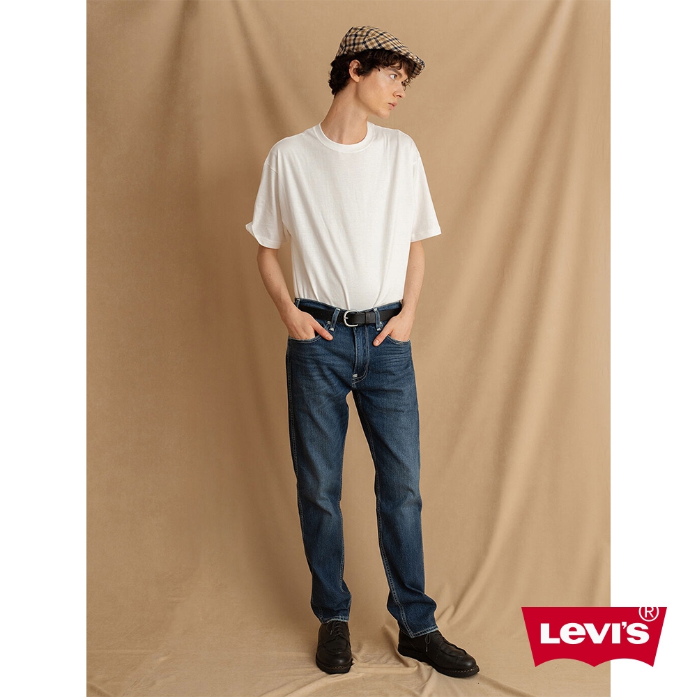 Levis Red 工裝手稿風復刻再造 男款 上寬下窄 502 Taper牛仔褲 海軍綠水洗 彈性布料