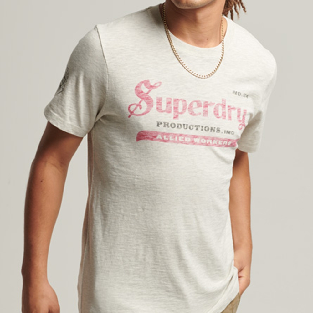 SUPERDRY 男裝 短袖T恤 VTG MERCH STORE 麻花白