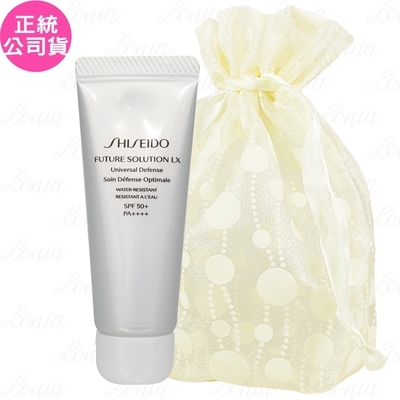 SHISEIDO 資生堂 時空琉璃LX極上御藏防禦精華乳 SPF50+‧PA++++(15ml)旅行袋組(公司貨)