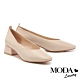低跟鞋 MODA Luxury 韓系極簡純色小方頭羊皮低跟鞋－米 product thumbnail 1