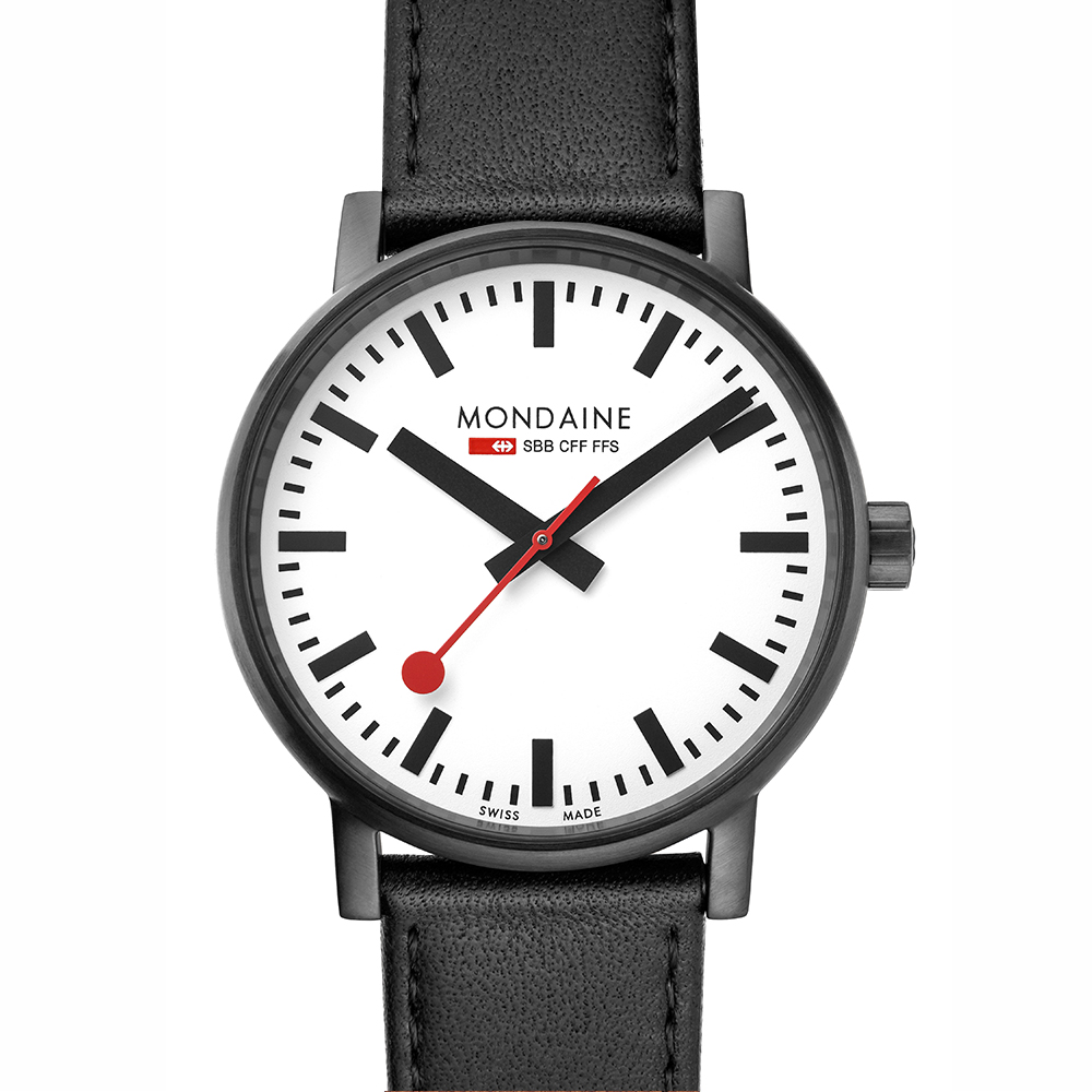 MONDAINE 瑞士國鐵evo2腕錶-40mm/白x黑框