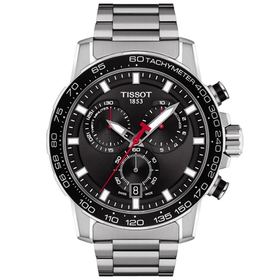 TISSOT 天梭 Supersport 三眼賽車風計時腕表-45.5mm