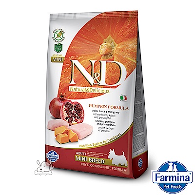 Farmina法米納 ND挑嘴成犬南瓜無穀糧-雞肉石榴-小顆粒(PD-02)2.5kg