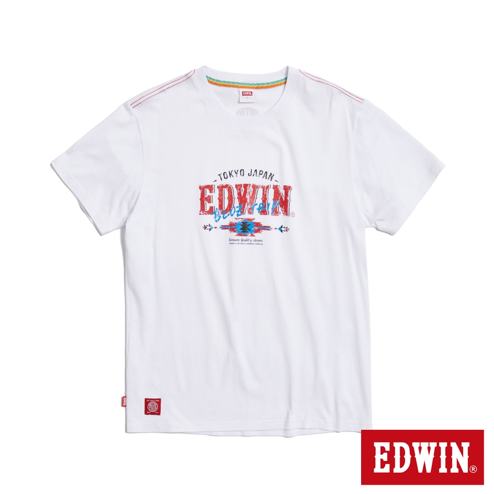 EDWIN BLUE TRIP 大字印花短袖T恤-男-白色