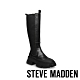 STEVE MADDEN-TRUCKER 個性款拼接皮質厚底長靴-黑色 product thumbnail 1