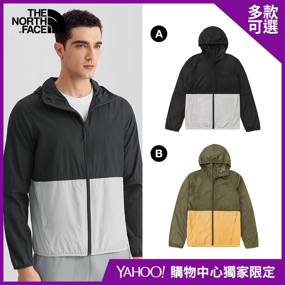 【The North Face】獨家限定-男款休閒輕裝防潑水連帽外套-兩色可選