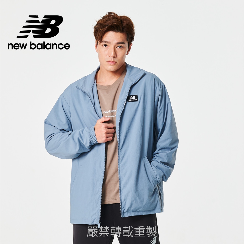 [New Balance]大字母Logo立領風衣外套_中性_北極灰_UJ23502AGY