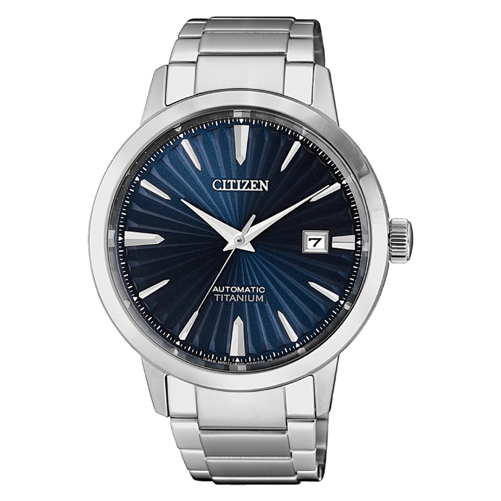 CITIZEN  GENT'S鈦金屬魅力四射機械腕錶-銀X藍(NJ2180-89L)