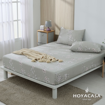 HOYACASA 60支天絲枕套床包三件組- 綠曳(加大)