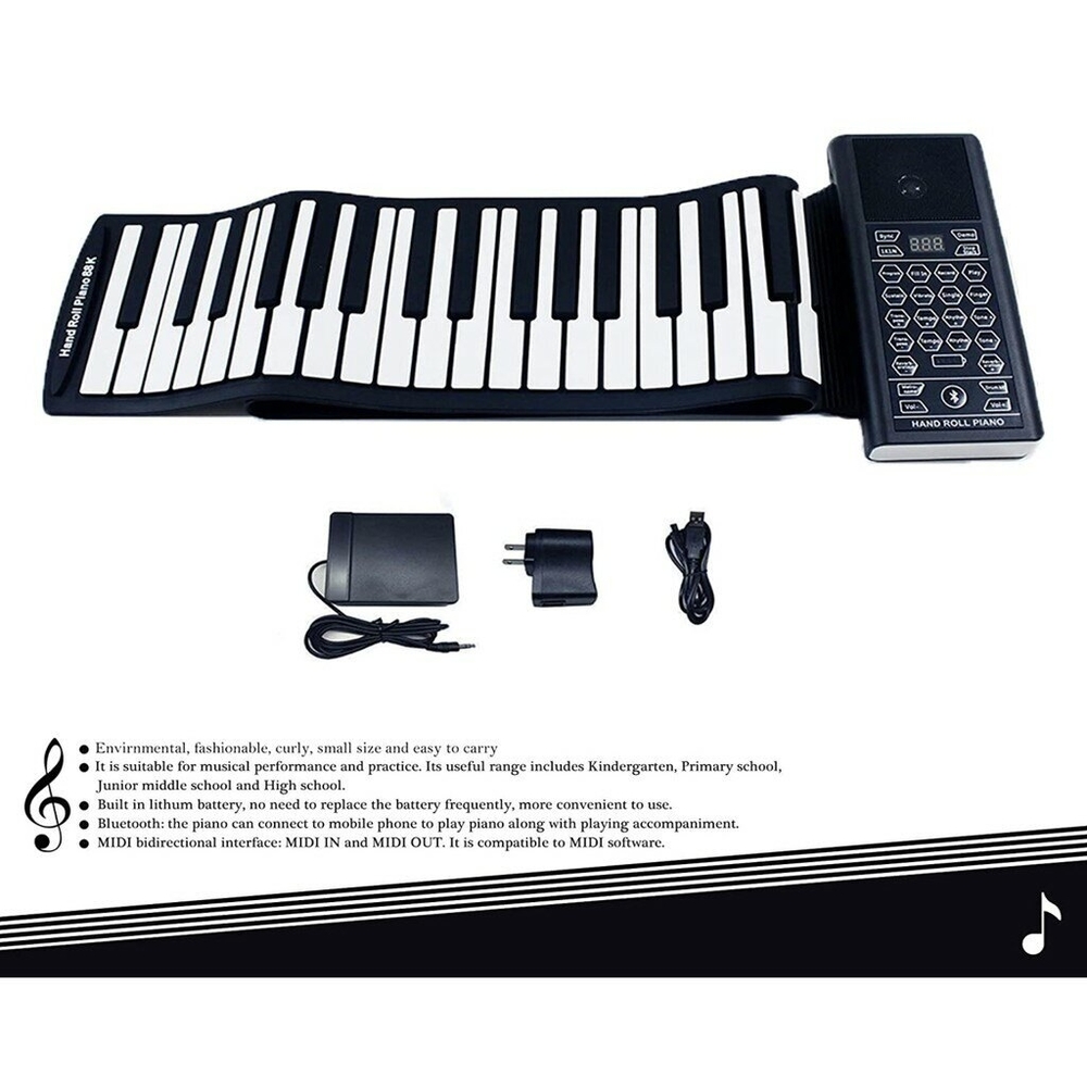 美國【iLearnMusic】88鍵加厚版專業手捲鋼琴 便攜式電子琴 電鋼琴 D88