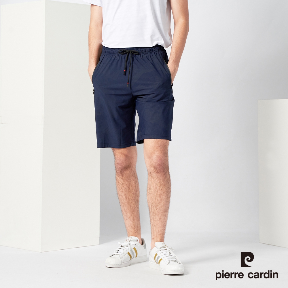 Pierre Cardin皮爾卡登 男款 冰絲涼感吸濕排汗透氣機能短褲(多款任選) (迷彩藍(吸濕排汗))
