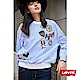 Levis 圓領大學T 女裝 徽章刺繡 淺藍條紋 product thumbnail 1