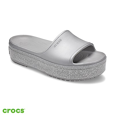 Crocs 卡駱馳 (中性鞋) 厚底卡駱班金屬涼拖 205913-041