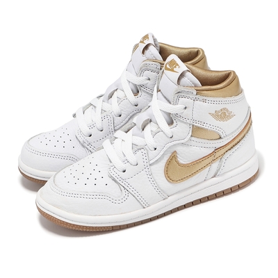 Nike Air Jordan 1 High OG TD 童鞋 白 金 學步鞋 小童 親子鞋 喬丹 FD2598-107