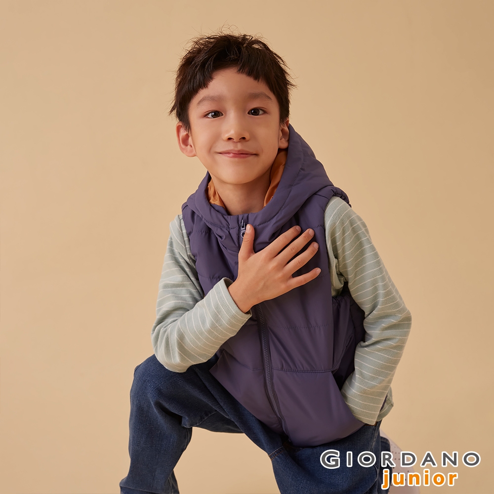 GIORDANO  童裝休閒鋪棉背心 - 67 靛槐藍