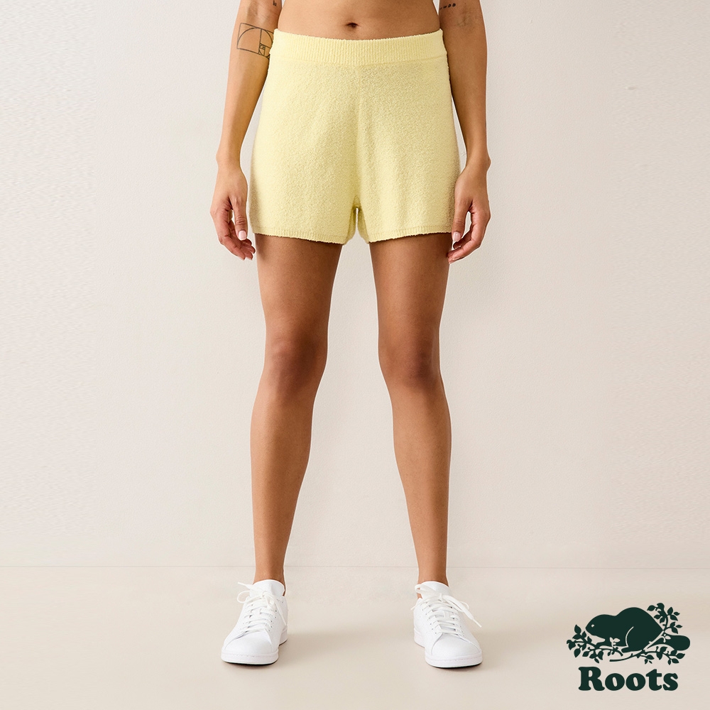Roots 女裝- 尋常生活系列 輕薄針織短褲-螢光黃
