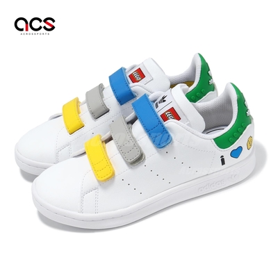 adidas x LEGO 休閒鞋 Stan Smith CF C 中童 白 藍 小朋友 聯名 史密斯 愛迪達 IF2917