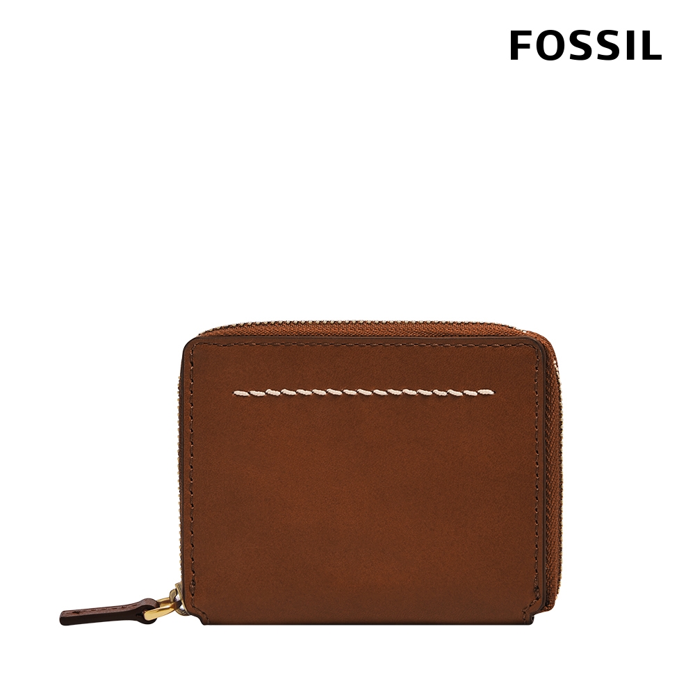 FOSSIL Westover 真皮拉鍊零錢包-咖啡色 ML4584210