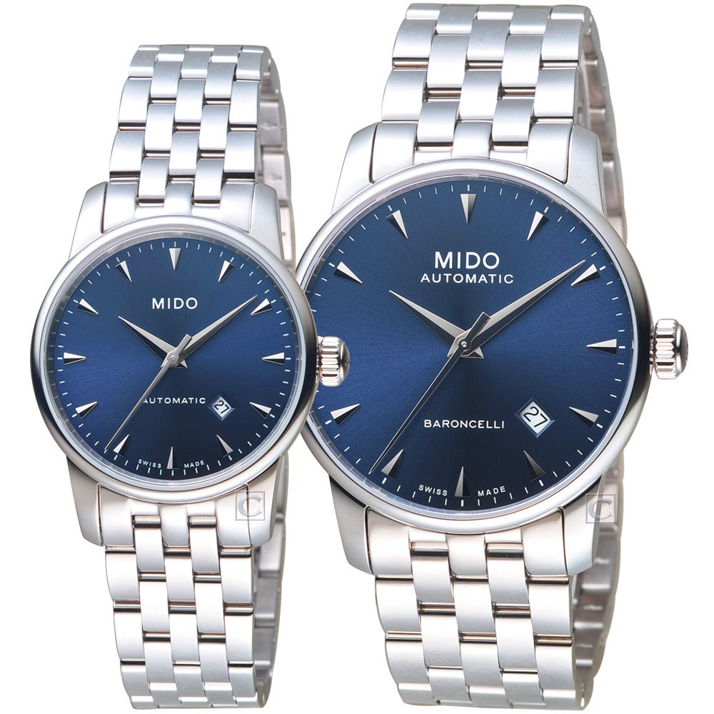 【MIDO 美度】官方授權 永恆系列午夜藍機械對錶(M76004151-M86004151)