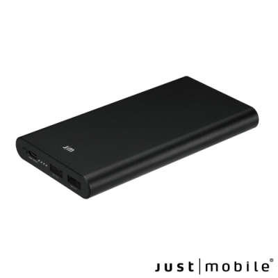 Just Mobile Gum Slim 10,000mAh 鋁質三埠快充行動電源-黑色