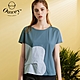 OUWEY歐薇 雲朵線條造型拼接質感連袖上衣(藍)3222061023 product thumbnail 1