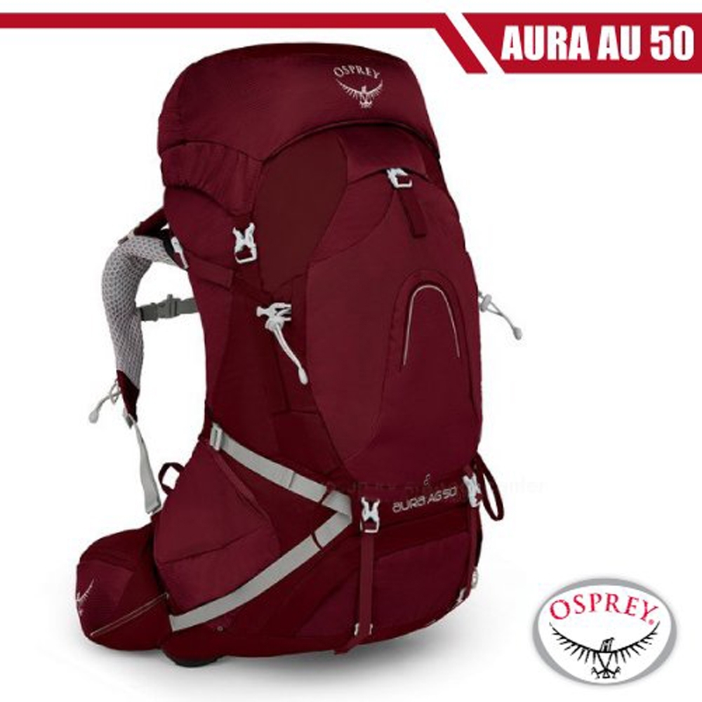 OSPREY 女新款 Aura AG 50 專業網架輕量登山背包S_輻射紅 R