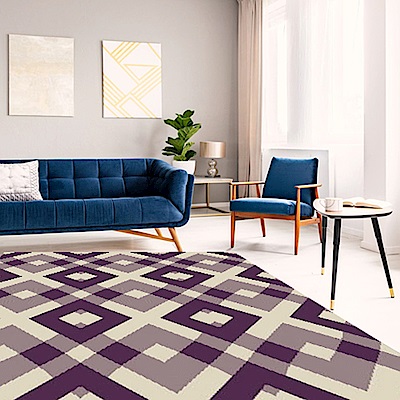 范登伯格 - 艾薇兒 多變視覺地毯 - 菱格 (紫 - 160 x 230cm)