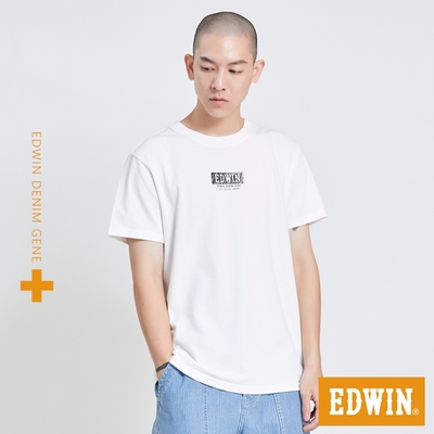 EDWIN PLUS+ 職人手繪LOGO短袖T恤-男-白色