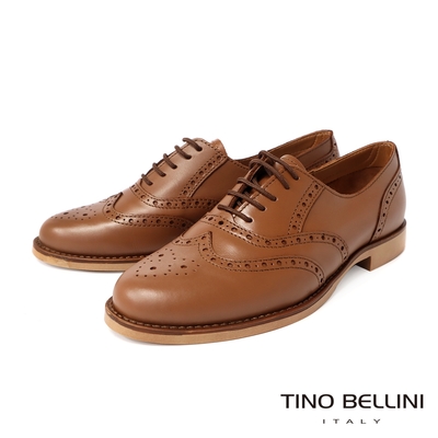 Tino Bellini 義大利進口經典雕花牛皮牛津鞋-棕