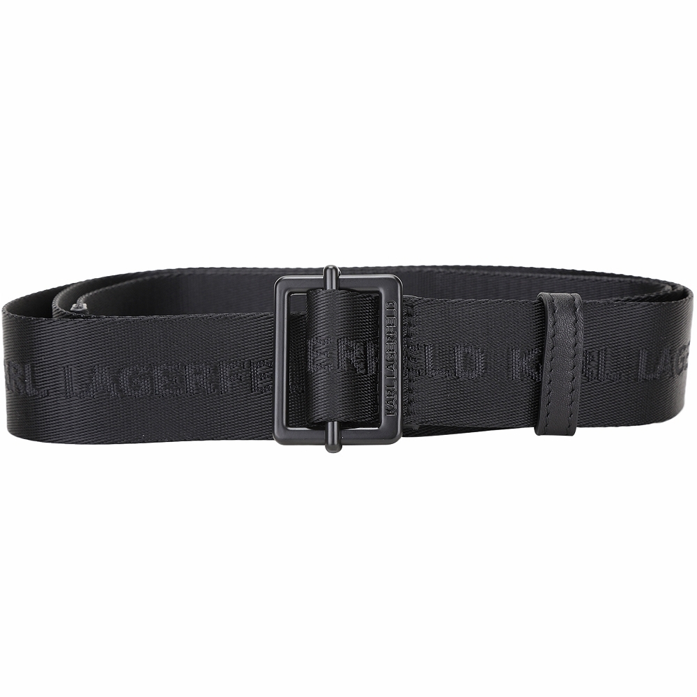 KARL LAGERFELD K/KARL 品牌字母織帶腰帶(黑色)