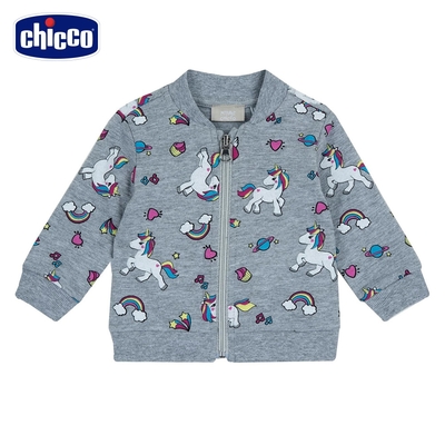 chicco-TO BE BG-獨角獸-滿底花紗休閒外套